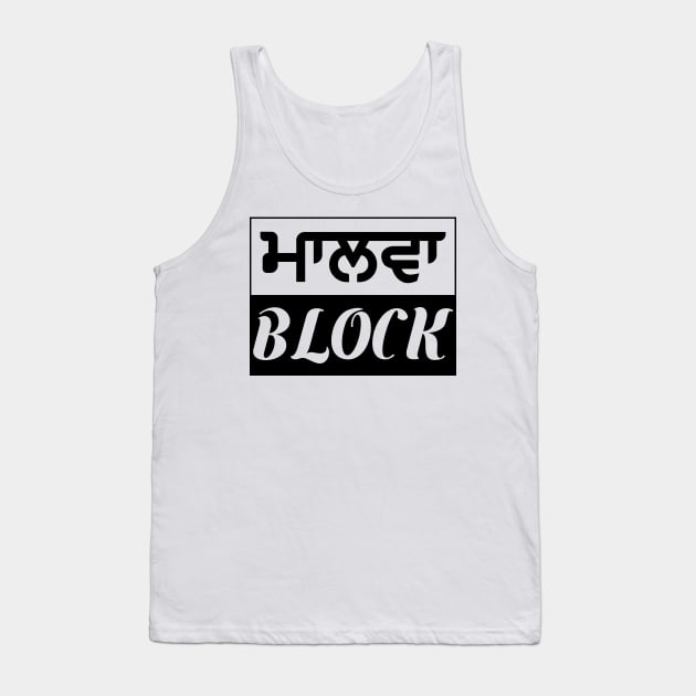 Punjab region - Malwa Block - Black Color Tank Top by PUNJABISTYL